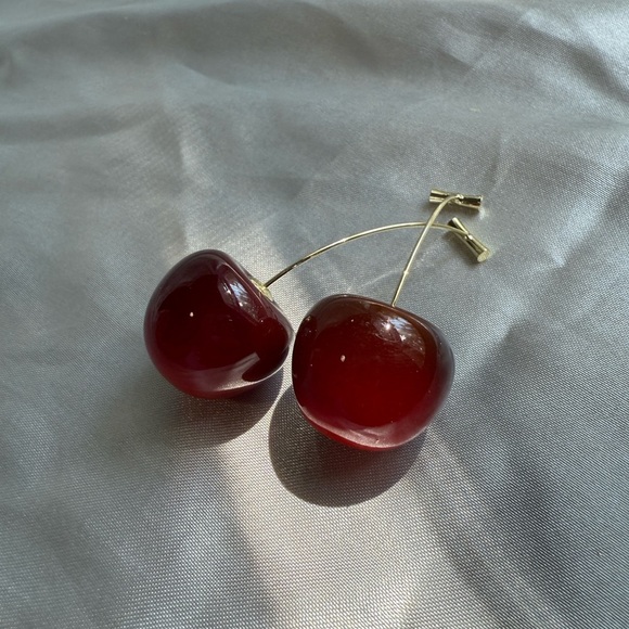 Anthropologe Cherry Red Dangle Earrings - Picture 9 of 9